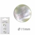 Boutons nacre akoya queue m&eacute;tal 11mm - 1000