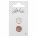 Boutons nacres 15mm rose - 1000