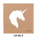 Gabarit pochoir en carton kraft licorne - 1000