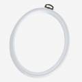Cadre tambour plastique ovale blanc - 12