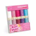 Coffret de 10 bobines fil effet métallisé 50m + tout coudre 100m Cute and Pink - 149