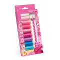 Coffret de 10 bobines de fil tout coudre 100m Cute and Pink + 1 crayon craie - 149