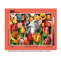 Canevas 30/40 - Le chat dans les tulipes - 150