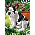 Canevas 45/60 - Dog et fleurs - 150