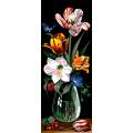 Canevas 25/60 - Verre et fleurs en couleur - 150