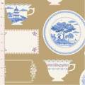 Tissu Tilda labels & ornaments ochre - 153