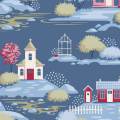 Tissu Tilda Village Life village blue - 153