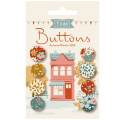Boutons Tilda Village Life autumn 14mm/16mm x 4pcs - 153