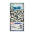 Oeillets + rondelles 14mm laiton argente + outi - 17