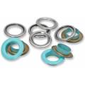 Œillets + rondelles 14mm menthe 15pc - 17