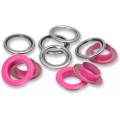 Œillets + rondelles 14mm fuchsia 15pc - 17