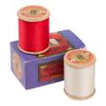 Coffret coton cr&egrave;me rouge x 2 bobines bois de 200m - 464