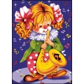 Canevas antique Luc 32/50 - Clown au saxo - 47