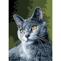 Canevas antique Luc 32/50 - Chat Chartreux - 47