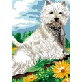 Canevas antique Luc 32/50 - Chien Westie - 47