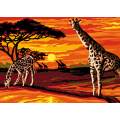 Canevas antique 32/50 - Savane et girafes - 47