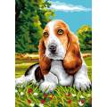 Canevas antique Luc 32/50 - Chien Basset Hound - 47