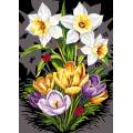 Canevas antique Luc 32/50 - crocus et narcisses - 47