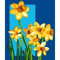 Kit Canevas Luc blanc 25/30cm - Fleurs de jonquilles - 47