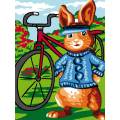 Kit Canevas Luc blanc 25/30cm - Kikie Lapin - 47