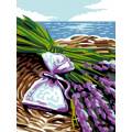 Kit Canevas Luc blanc 25/30cm - Fleurs de lavandes - 47