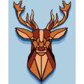 Kit Canevas Luc blanc 25/30cm - Cerf graphique - 47