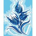 Kit Canevas Luc blanc 25/30cm - Fleur ton sur ton - 47
