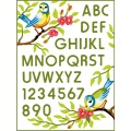 Kit Canevas Luc blanc 25/30cm - Oiseaux abécédaire - 47