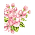 Kit Canevas Luc blanc 25/30cm - Fleurs en branche - 47