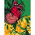 Kit Canevas Luc blanc 25/30cm - Papillon rouge - 47
