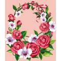Kit Canevas Luc blanc 25/30cm - Couronne florale - 47