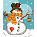 Kit Canevas Luc blanc 25/30cm - Bonhomme de neige - 47