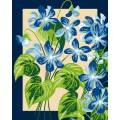 Kit Canevas Luc blanc 25/30cm - Fleurs Viola - 47