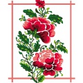 Kit Canevas Luc blanc 25/30cm - Fleurs rouge - 47