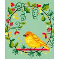 Kit Canevas Luc blanc 25/30cm - Petit oiseau - 47