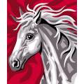 Kit Canevas Luc blanc 25/30cm - Cheval blanc - 47