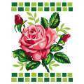 Kit Canevas Luc blanc 25/30cm - Rose fleur - 47
