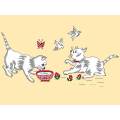 Kit Canevas Luc blanc 25/30cm Minet mange et joue - 47