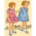 Kit Canevas Luc blanc 25/30cm Les deux petites filles au jardin - 47