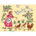 Kit Canevas Luc blanc 25/30cm Fanchon et ses poules - 47