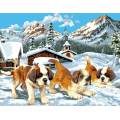 Canevas Luc antique 50/65 - Chiots Saint-Bernard - 47