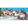 Canevas Luc antique 65/130 - Husky chiens de traineau - 47