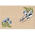 Set de table point compte aïda pvc - Fleurs bleues - 47