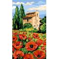 Canevas pierres et coquelicots - 55