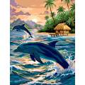 Canevas 45 x 65 cm - dauphins - 55