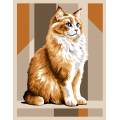 Canevas 65/80 -  main coon roux - 55