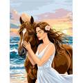 Canevas 60/80 - la belle et le cheval - 55