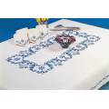 Nappe coton blanc ronde 120 cm sans dentelle - 55