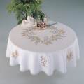 Nappe coton blanc ronde 120 cm sans dentelle - 55