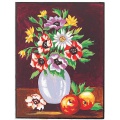Kit canevas pénélope blanc - Vase de fleur - 55